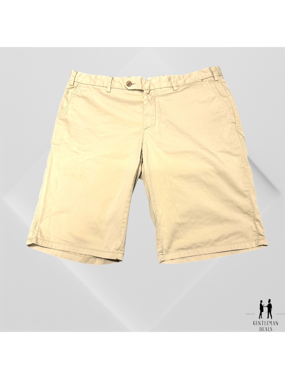SUITSUPPLY Bosa Shorts Men's UK 34 x 11 Pure Cotton Turn Up Casual Flat Zip